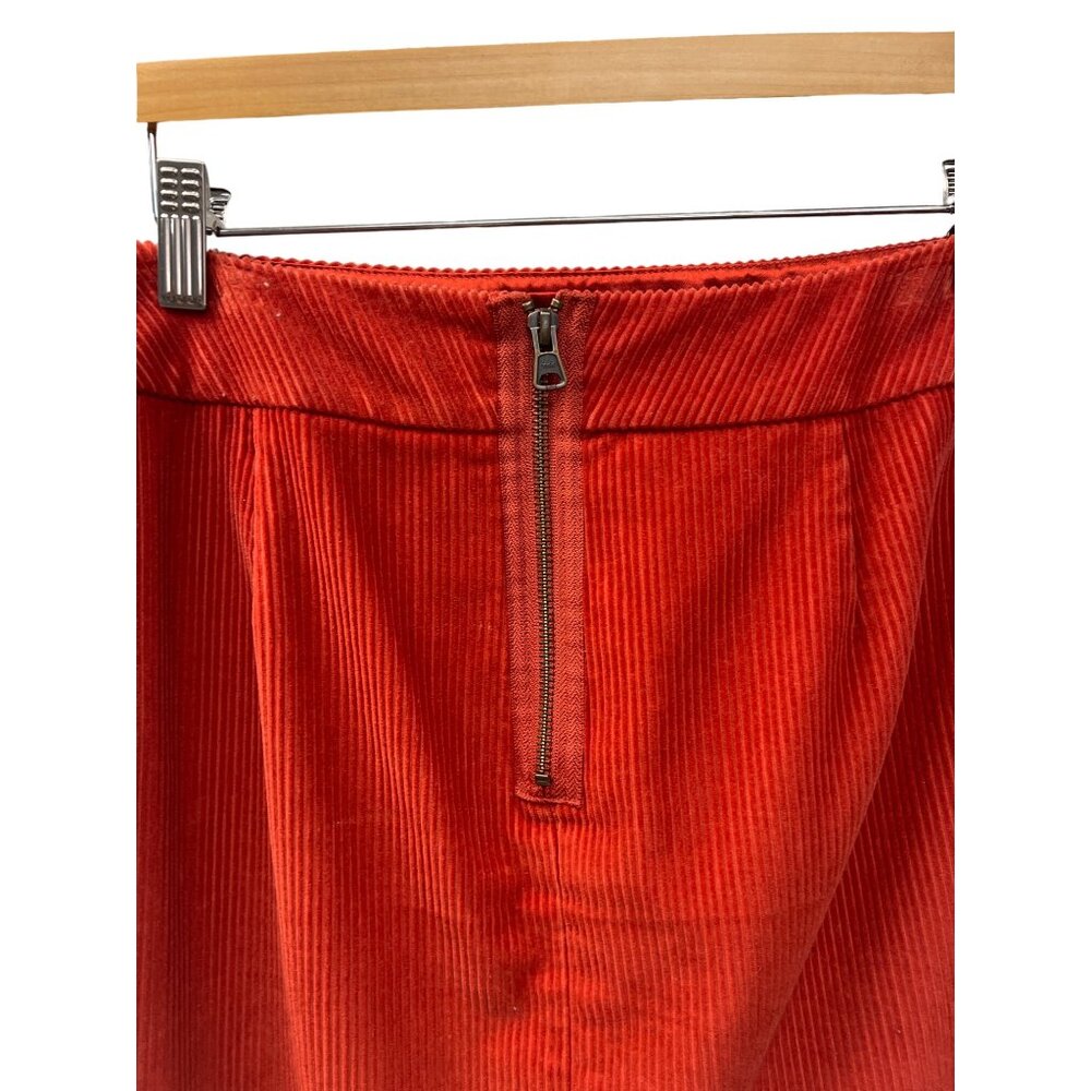 L.L. Bean Vintage Orange Corduroy Pencil Mini Skirt - Picture 4 of 7